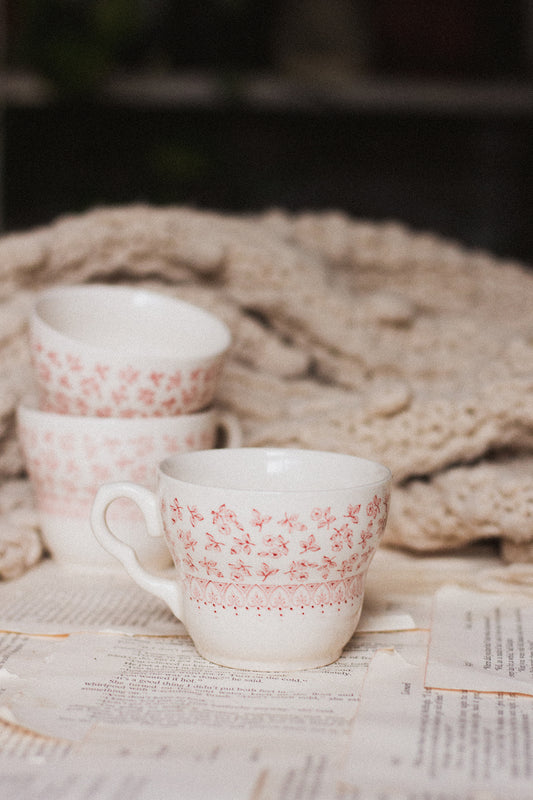 Dusty Pink Floral Teacup