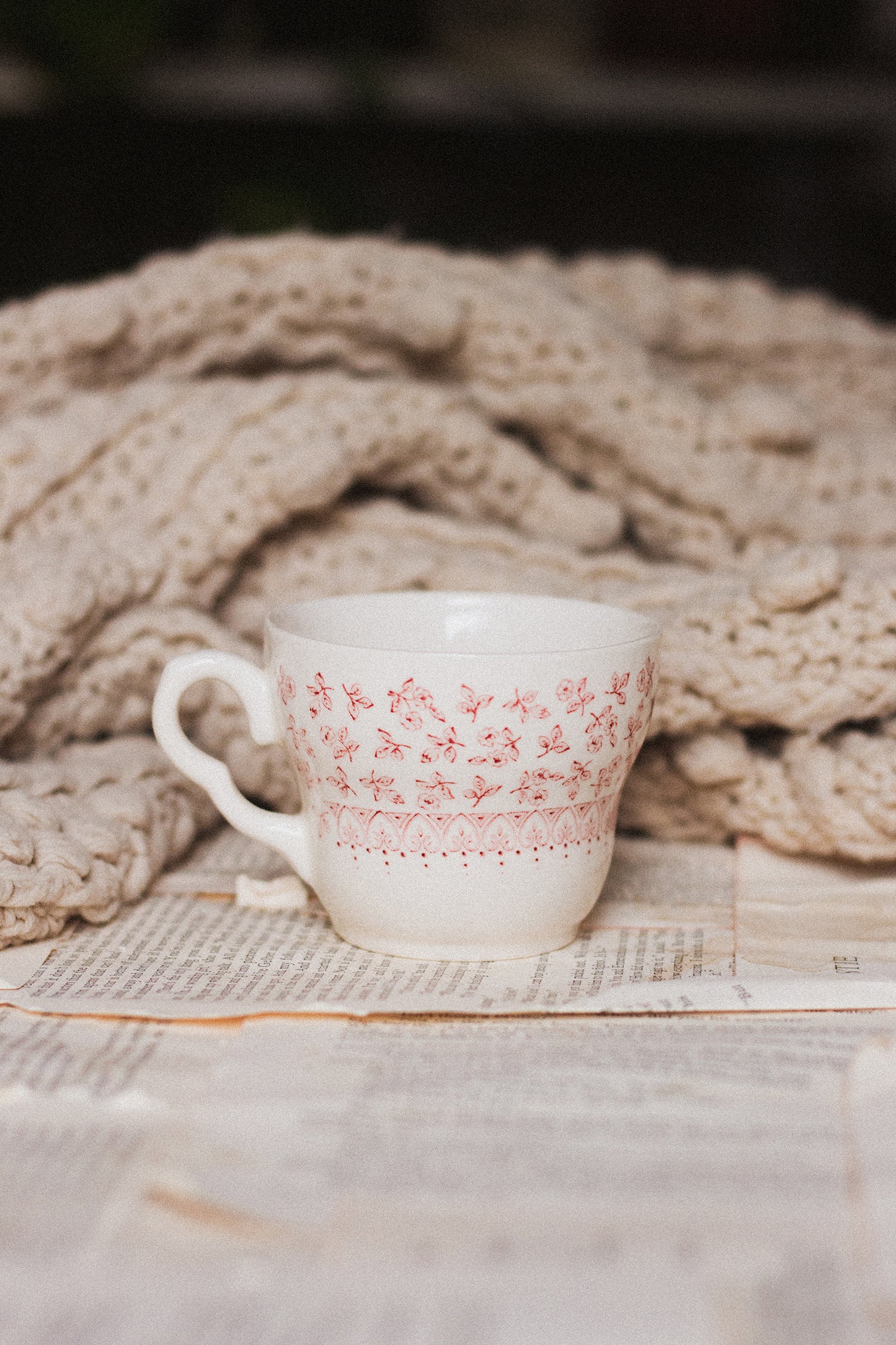 Dusty Pink Floral Teacup