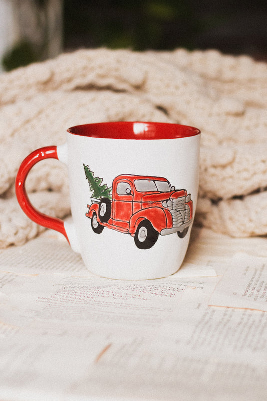 Red Truck & Tree Mug