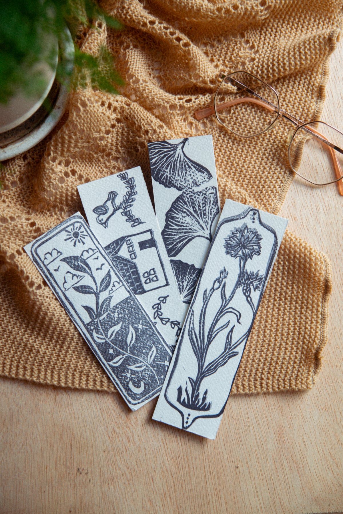 Handmade, Linocut Bookmarks (Seconds)