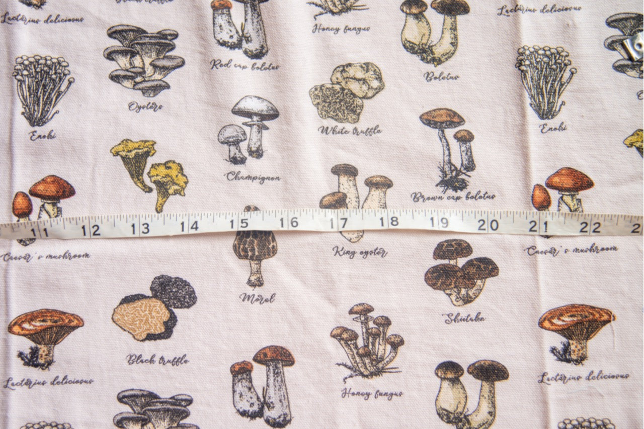 Textured Cotton - Mushroom Print