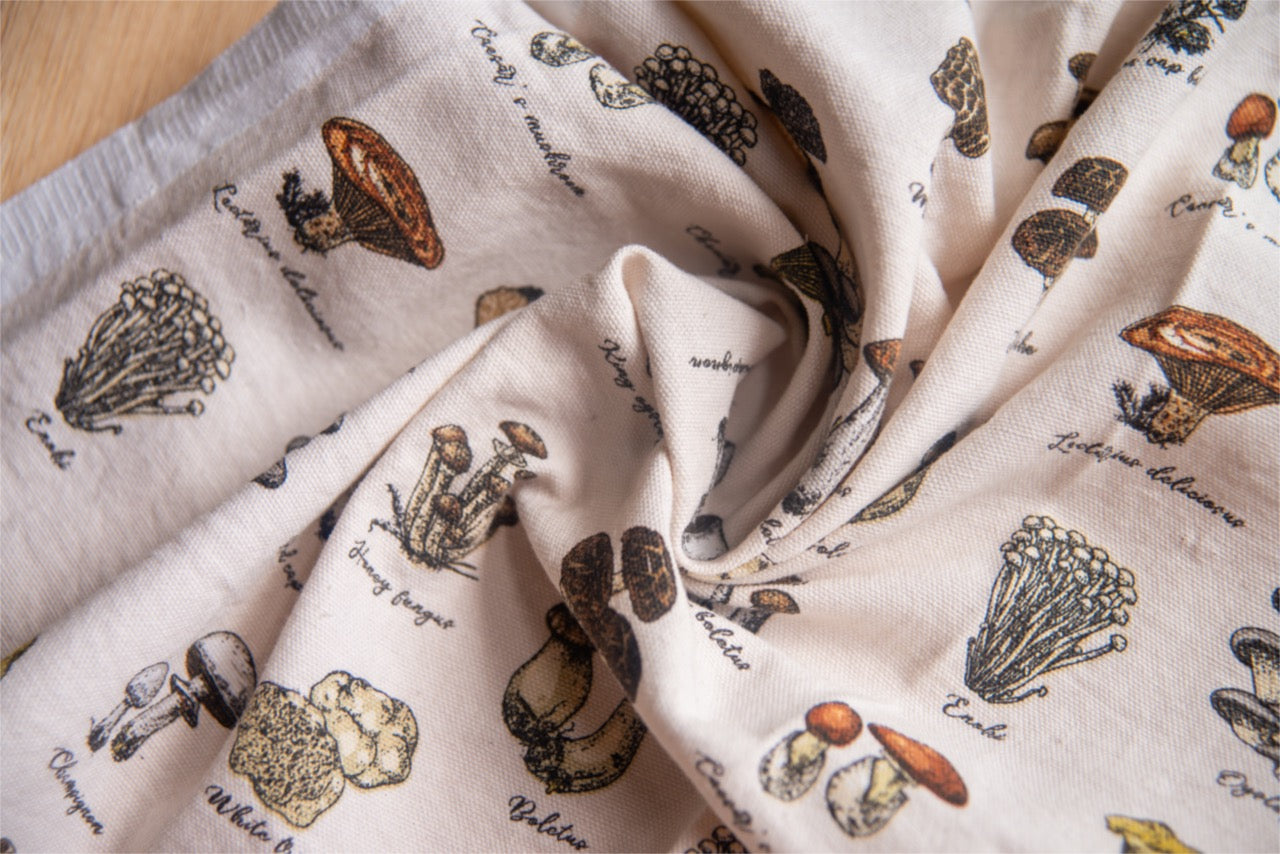 Textured Cotton - Mushroom Print