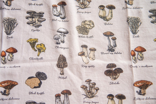 Textured Cotton - Mushroom Print