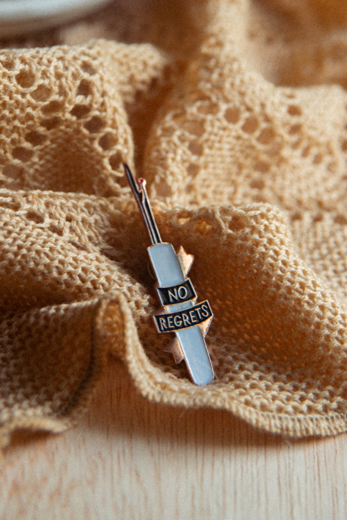 "No Regrets" Seam Ripper Enamel Pin