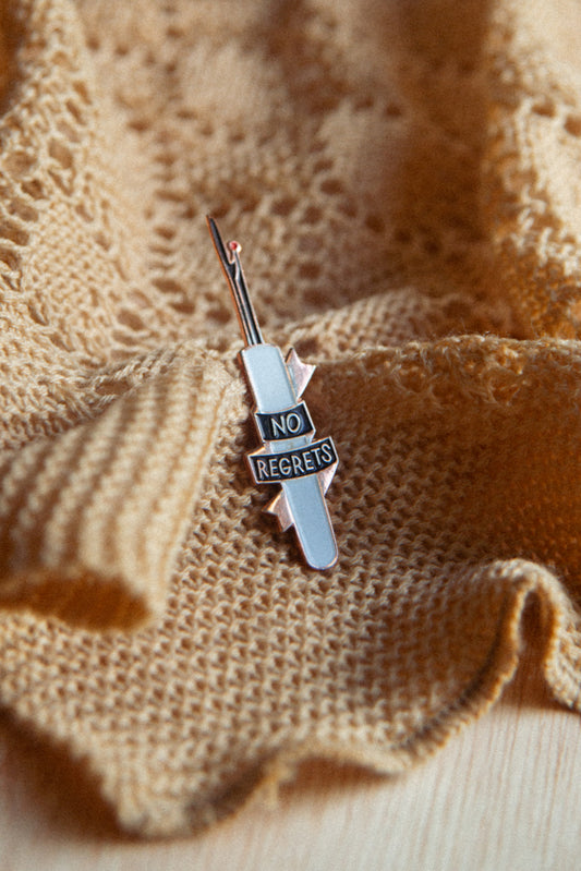 "No Regrets" Seam Ripper Enamel Pin