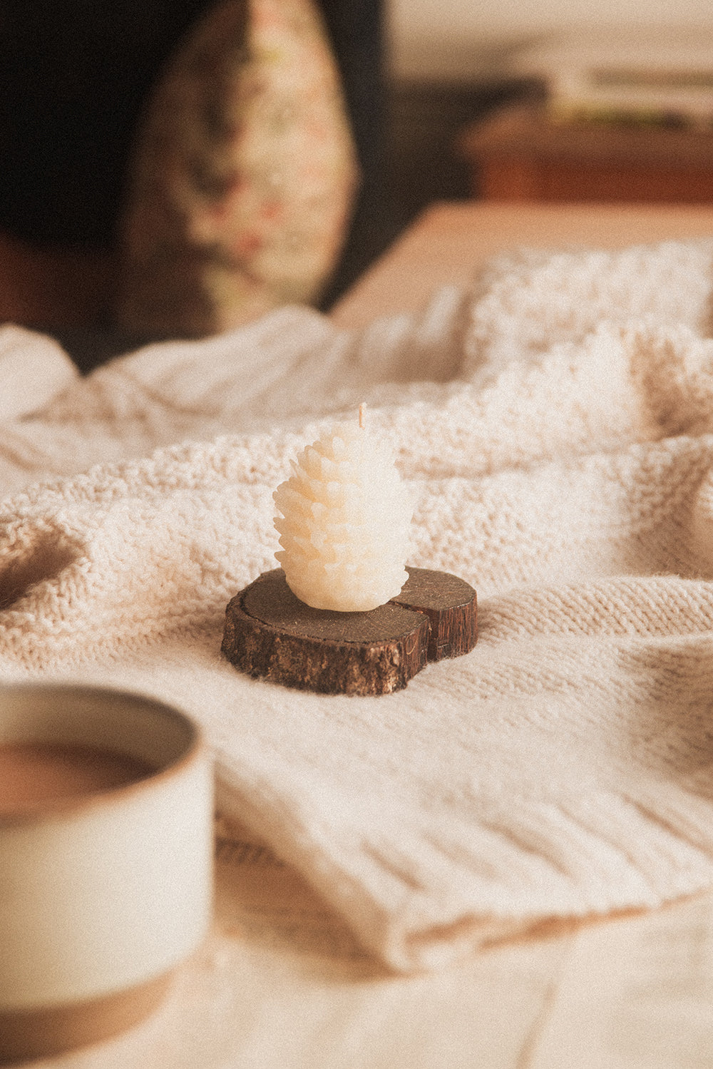 Beeswax Pinecone Candle