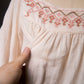 Embroidered Blush Peasant Blouse - Large