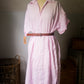 Yarn Dyed Pink Linen Dress - Medium / Large