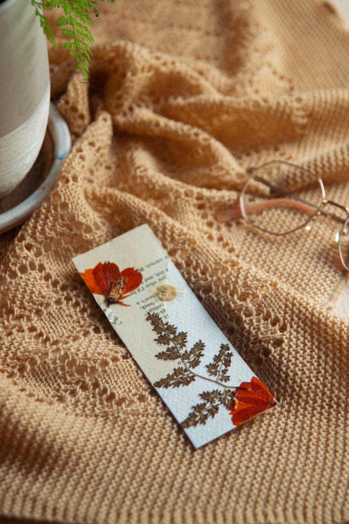 Pressed Floral Bookmark: 2x6