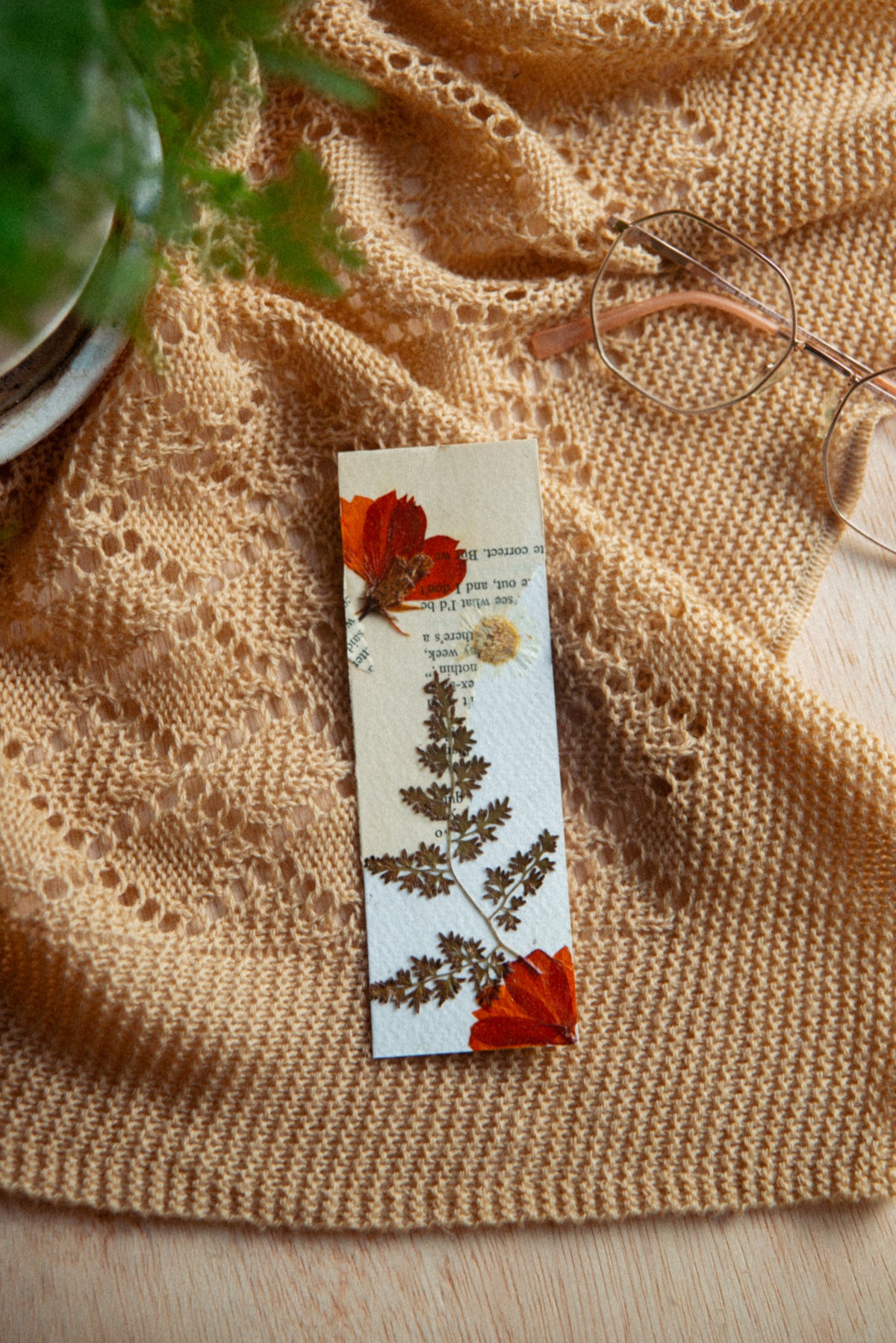 Pressed Floral Bookmark: 2x6