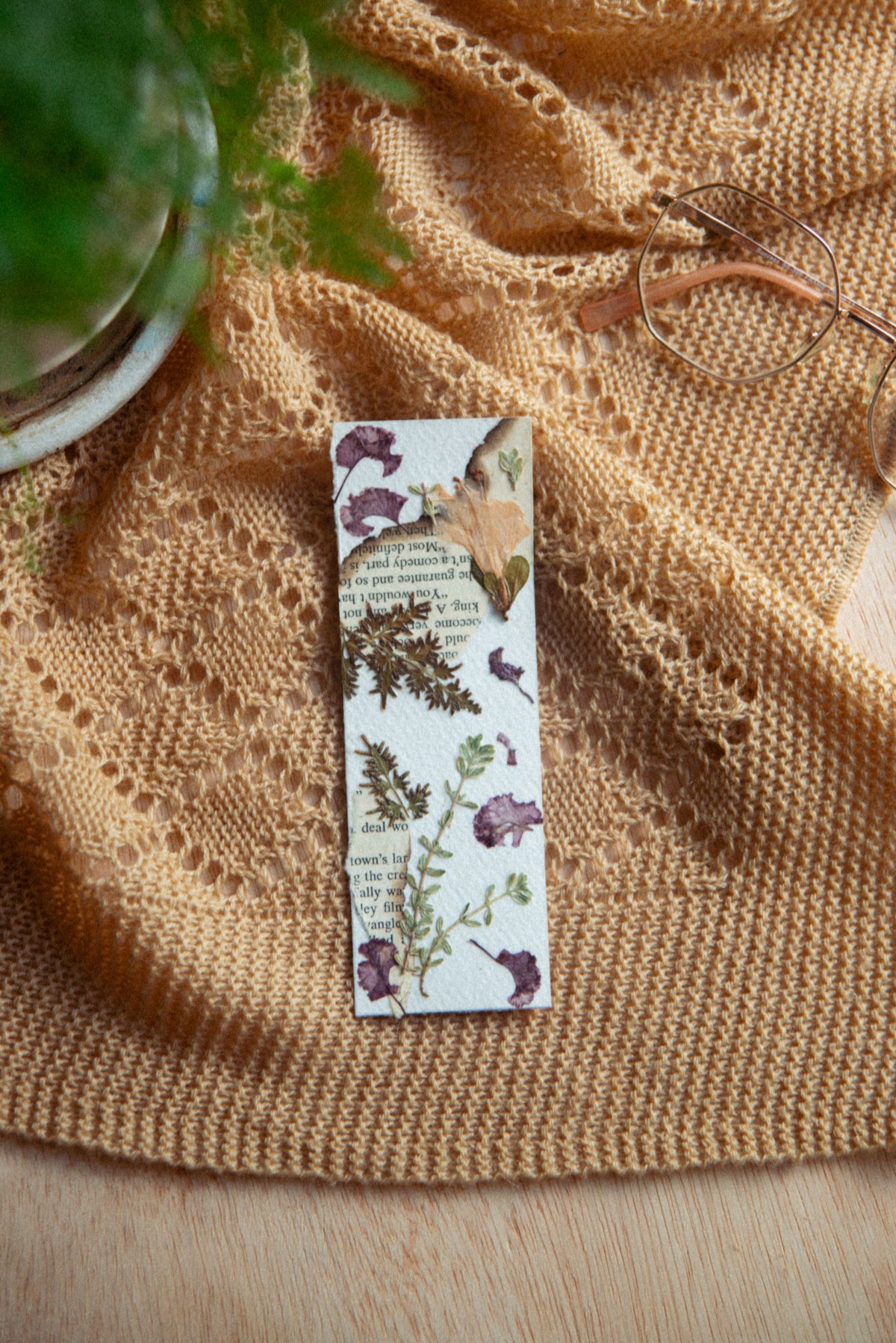 Pressed Floral Bookmark: 2x6