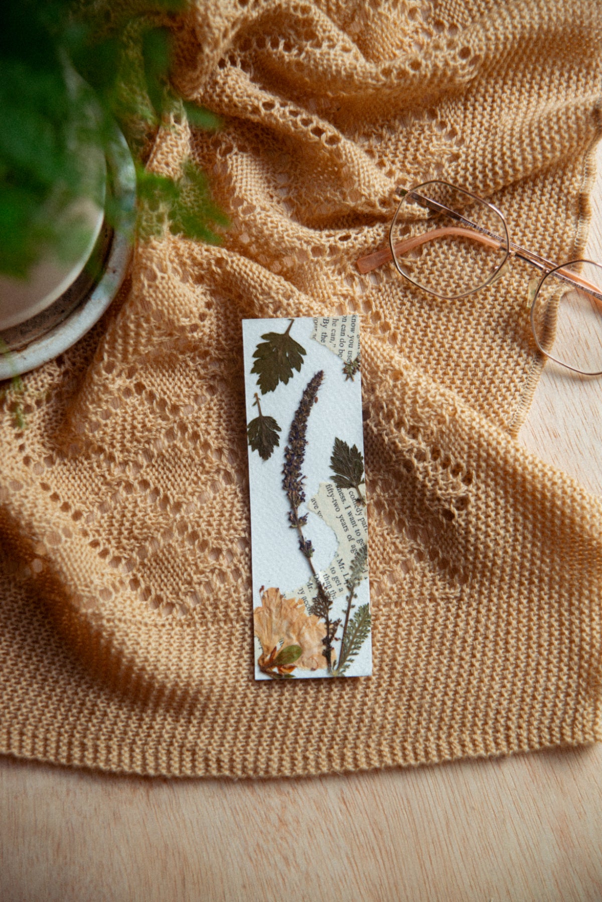 Pressed Floral Bookmark: 2x6