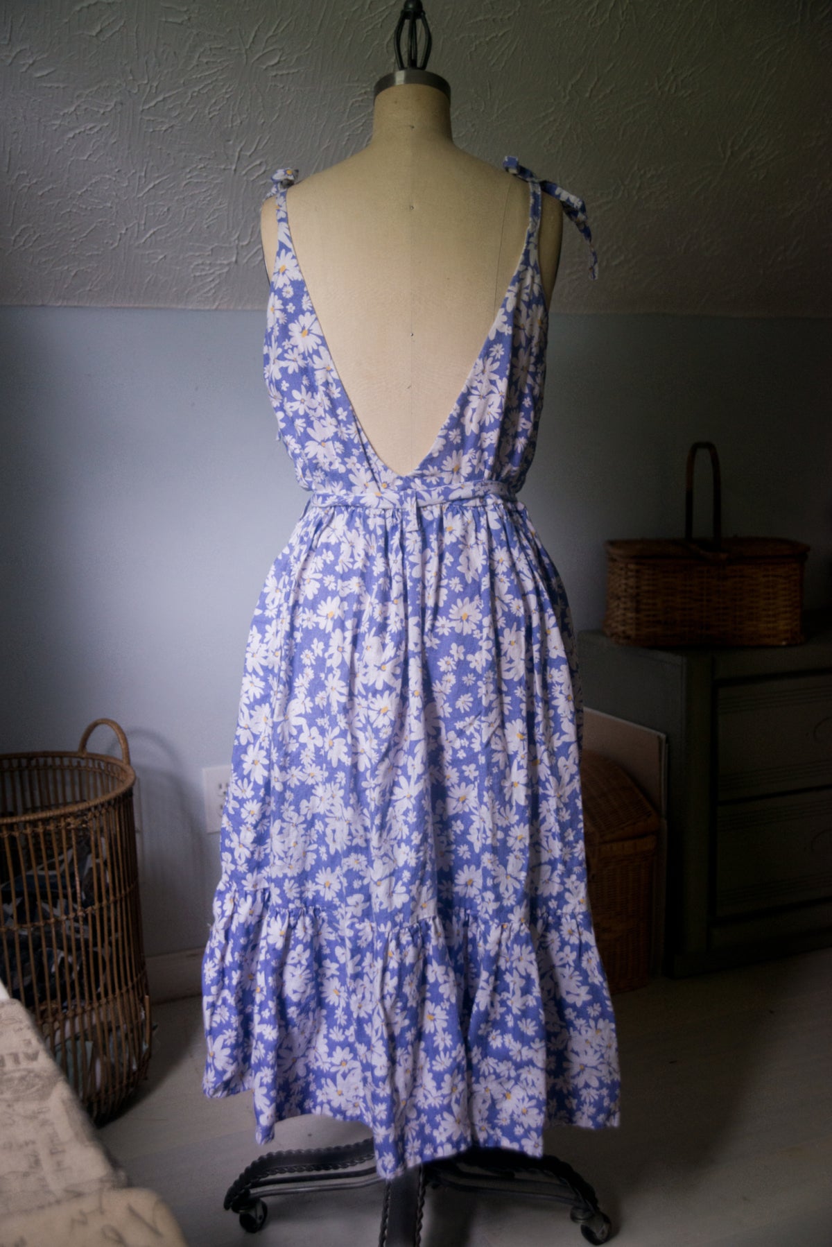 Linen Olive Dress - M/L