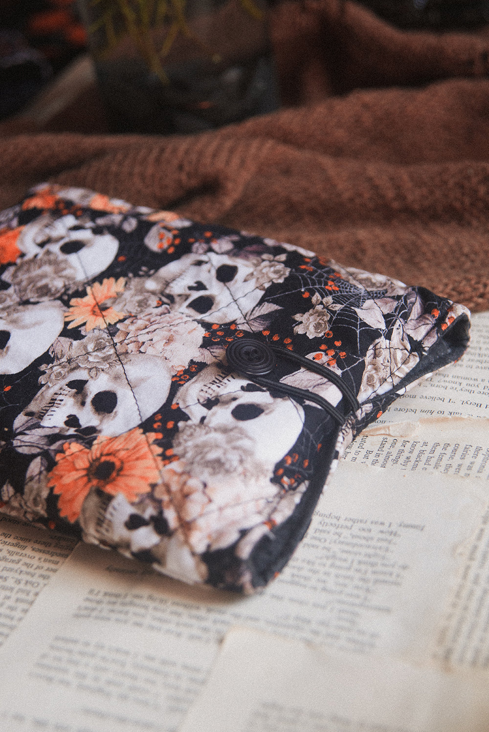 Skulls & Fall Leaves Book Sleeve