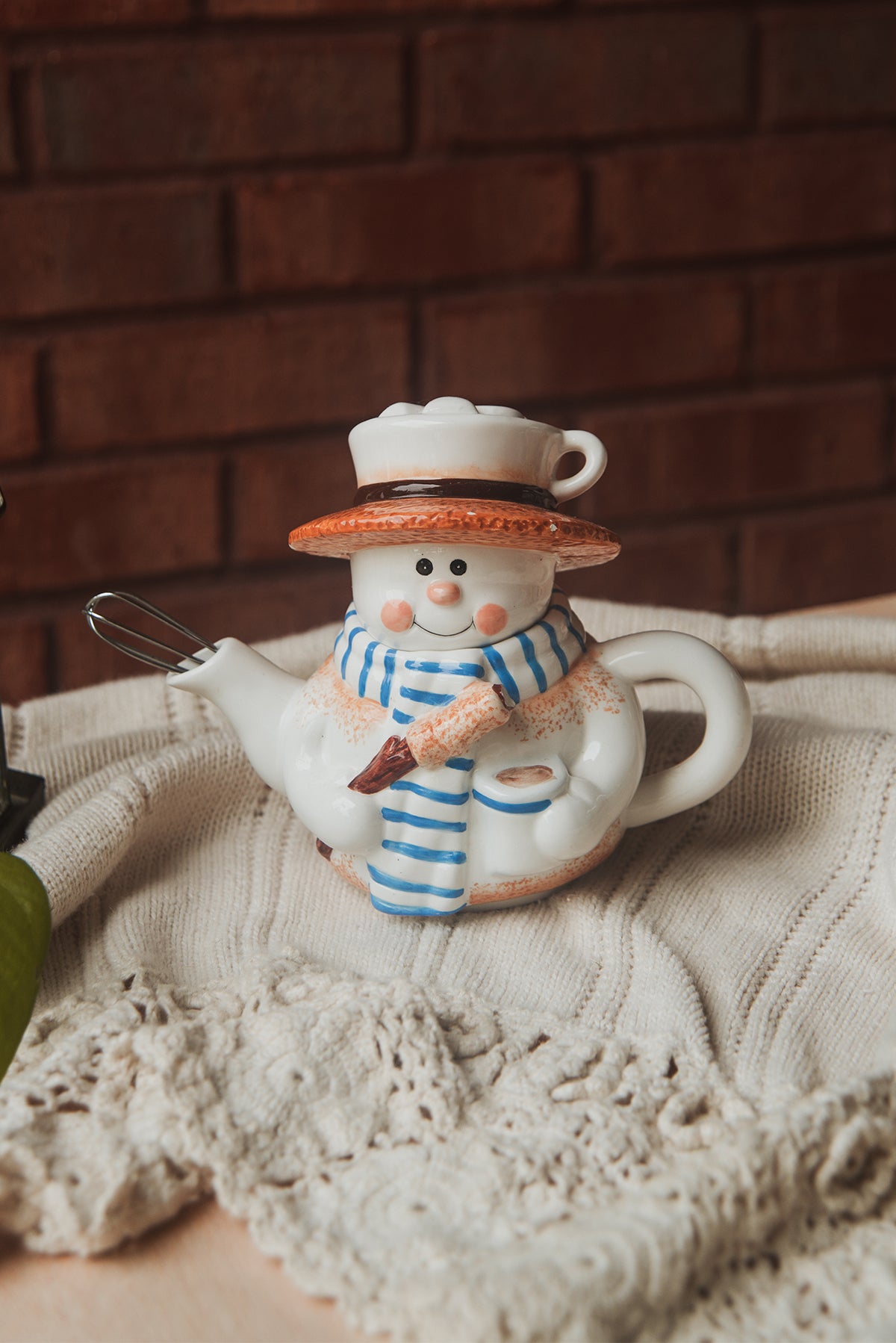 S'mores Snowman Teapot with Whisk