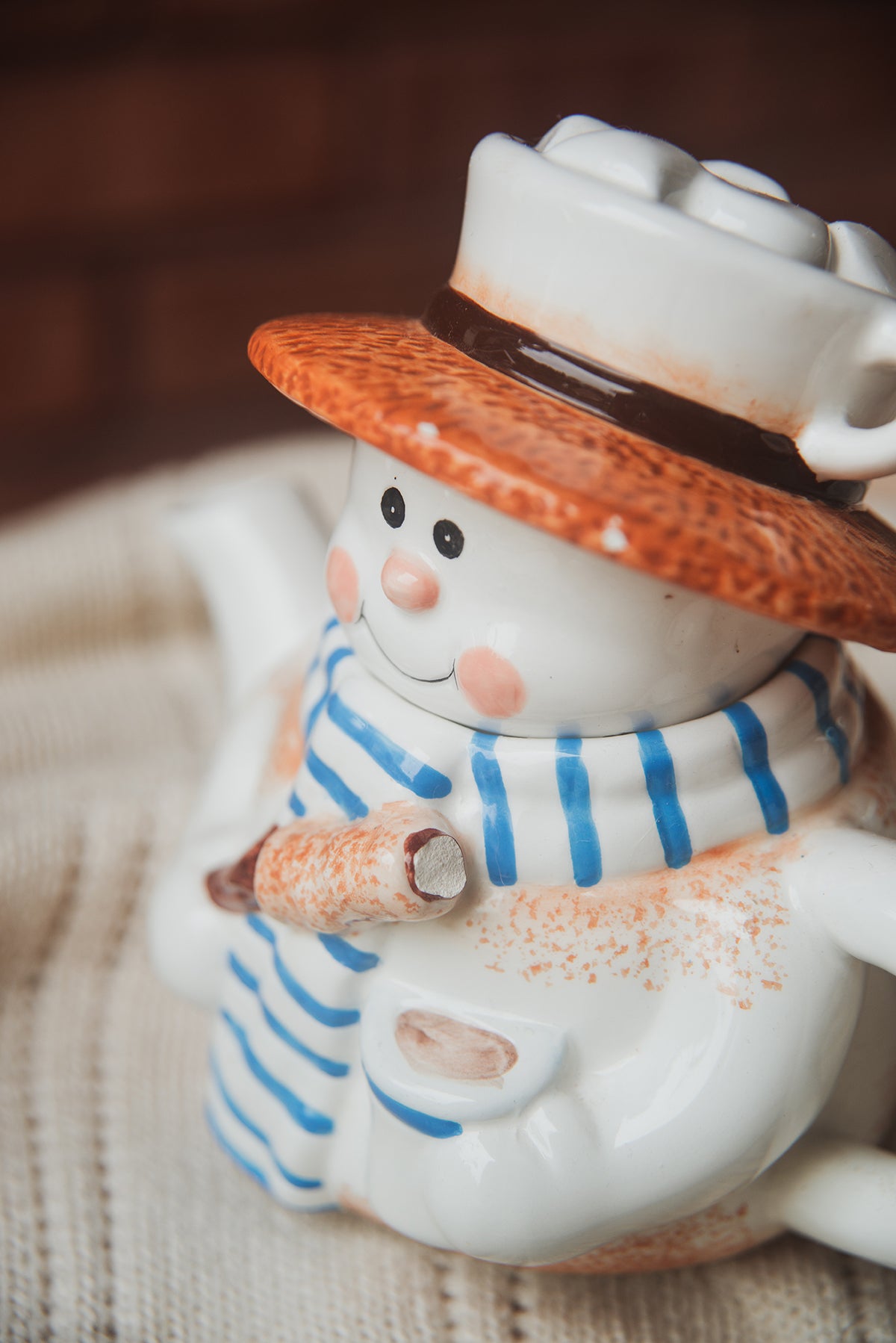 S'mores Snowman Teapot with Whisk