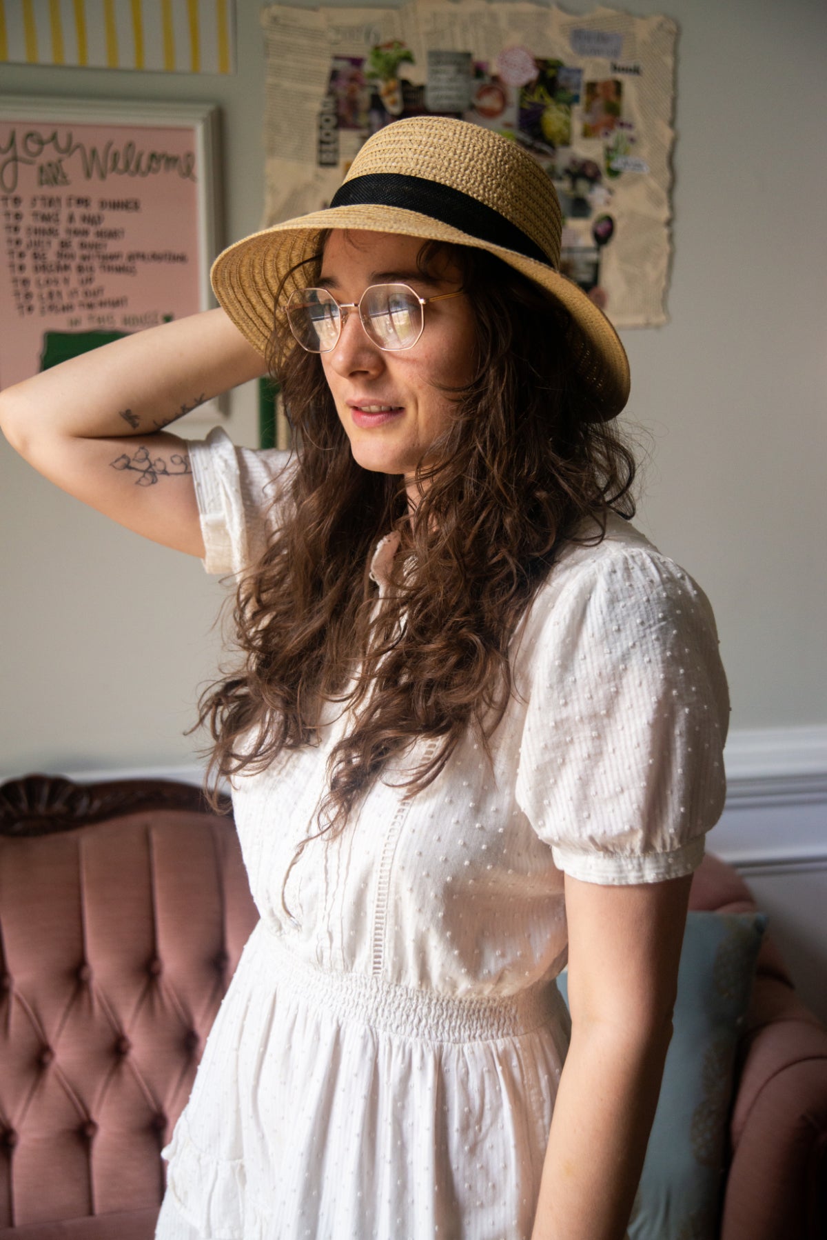 Straw Hat with Bow
