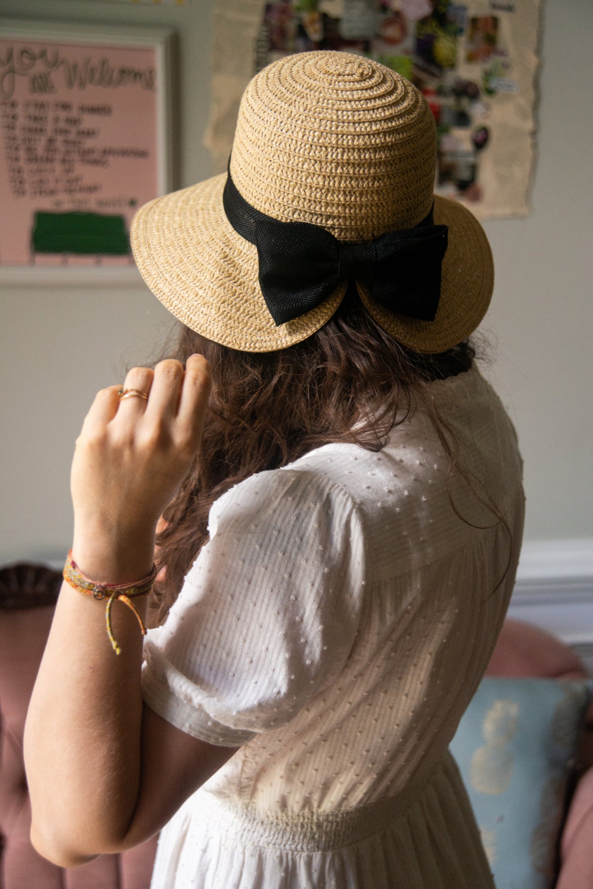 Straw Hat with Bow