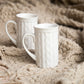 Slender White Knit Mug (Set of 2)