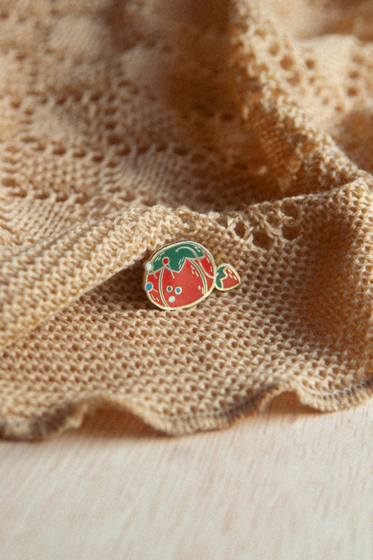 Tomato Pin Cushion Enamel Pin