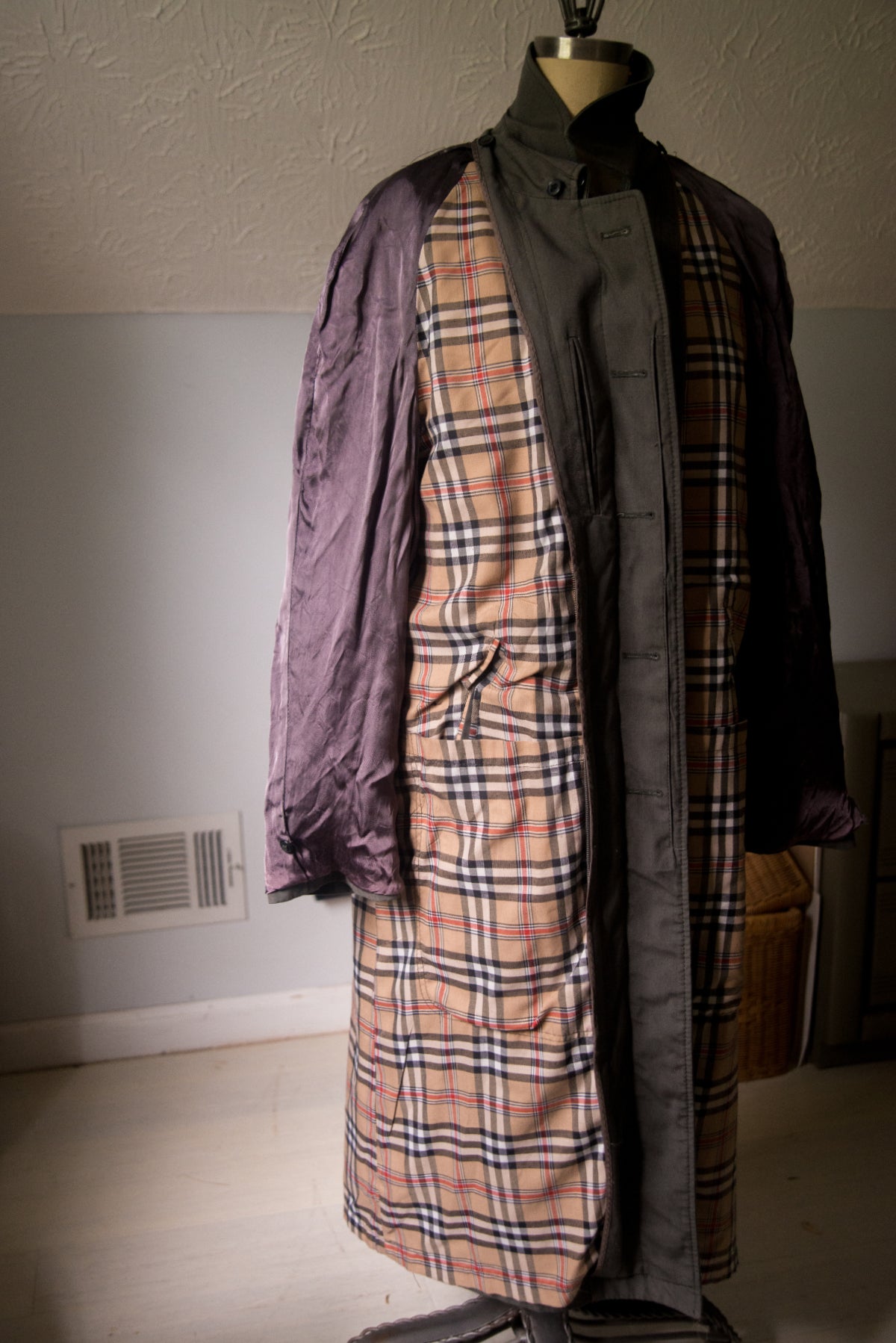 Vintage Stockbridge LTD Trench Coat w/ Removable Wool Liner - Large