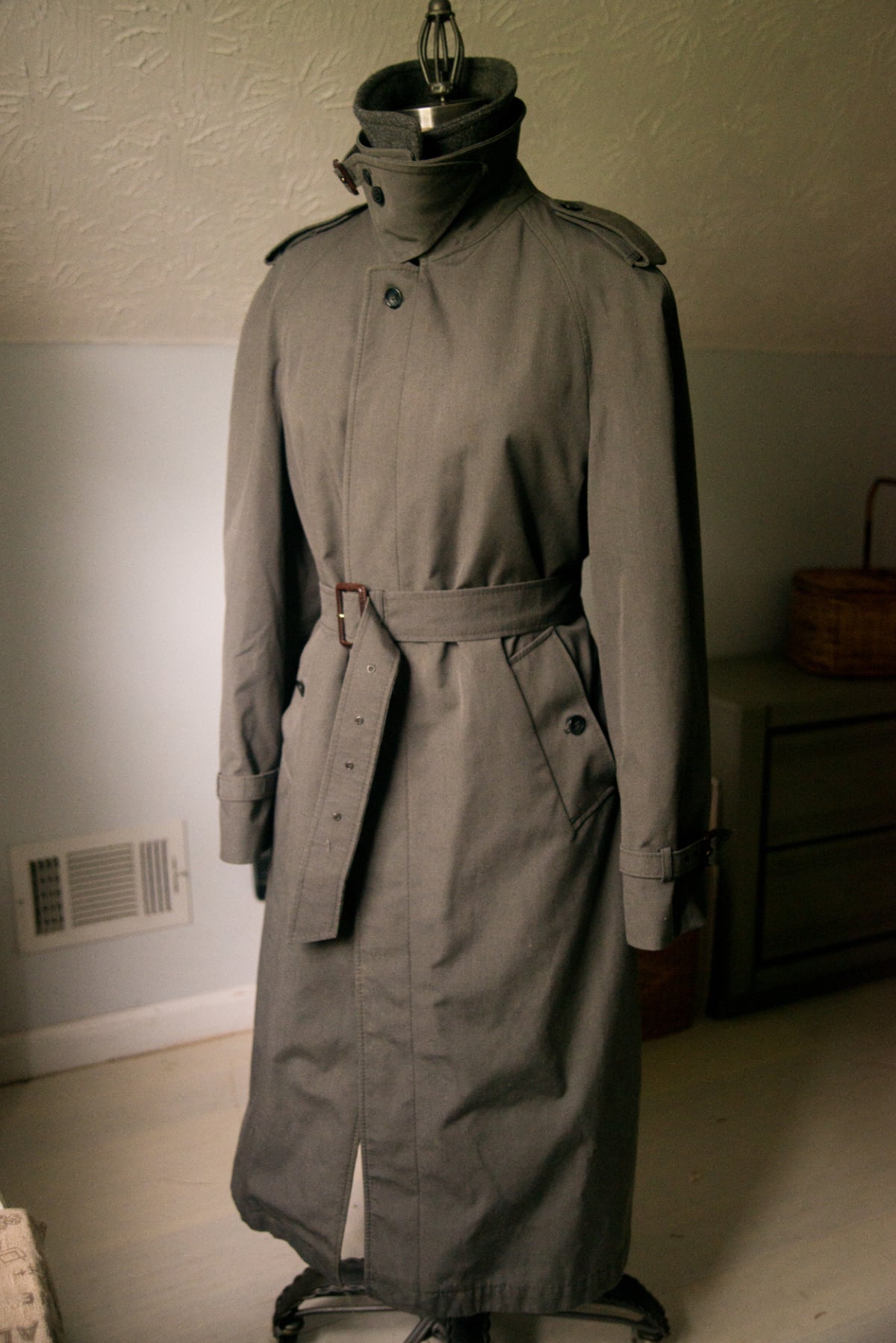 Vintage Stockbridge LTD Trench Coat w/ Removable Wool Liner - Large
