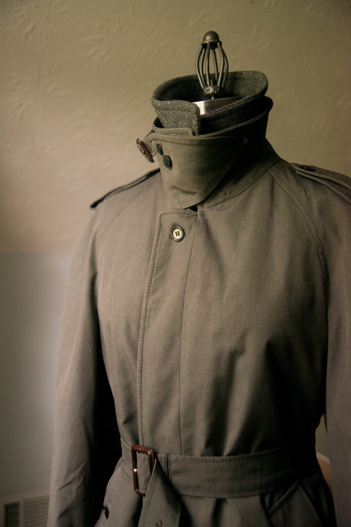 Vintage Stockbridge LTD Trench Coat w/ Removable Wool Liner - Large