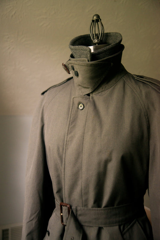 Vintage Stockbridge LTD Trench Coat w/ Removable Wool Liner - Large