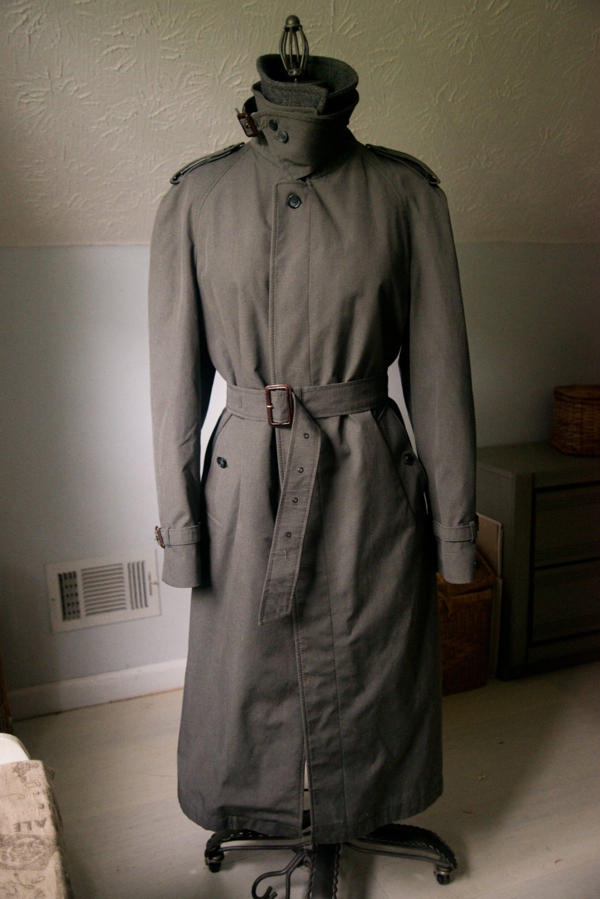 Vintage Stockbridge LTD Trench Coat w/ Removable Wool Liner - Large