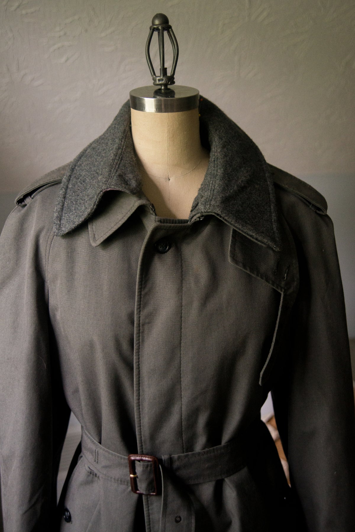Vintage Stockbridge LTD Trench Coat w/ Removable Wool Liner - Large