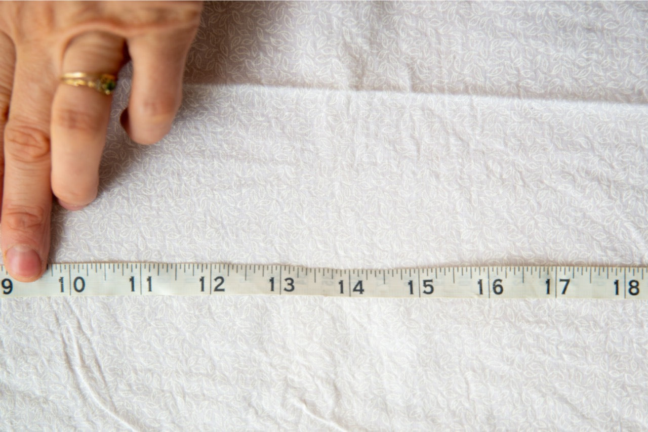Light Weight Cotton - White on White Botanical Print
