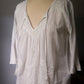 Embroidered White Peasant Blouse - Small