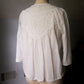 Embroidered White Peasant Blouse - Small