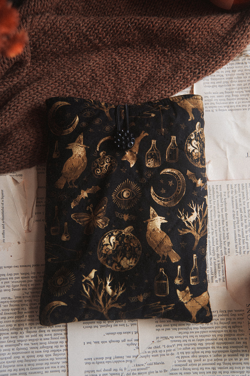 Black &  Gold Witchy Book Sleeve