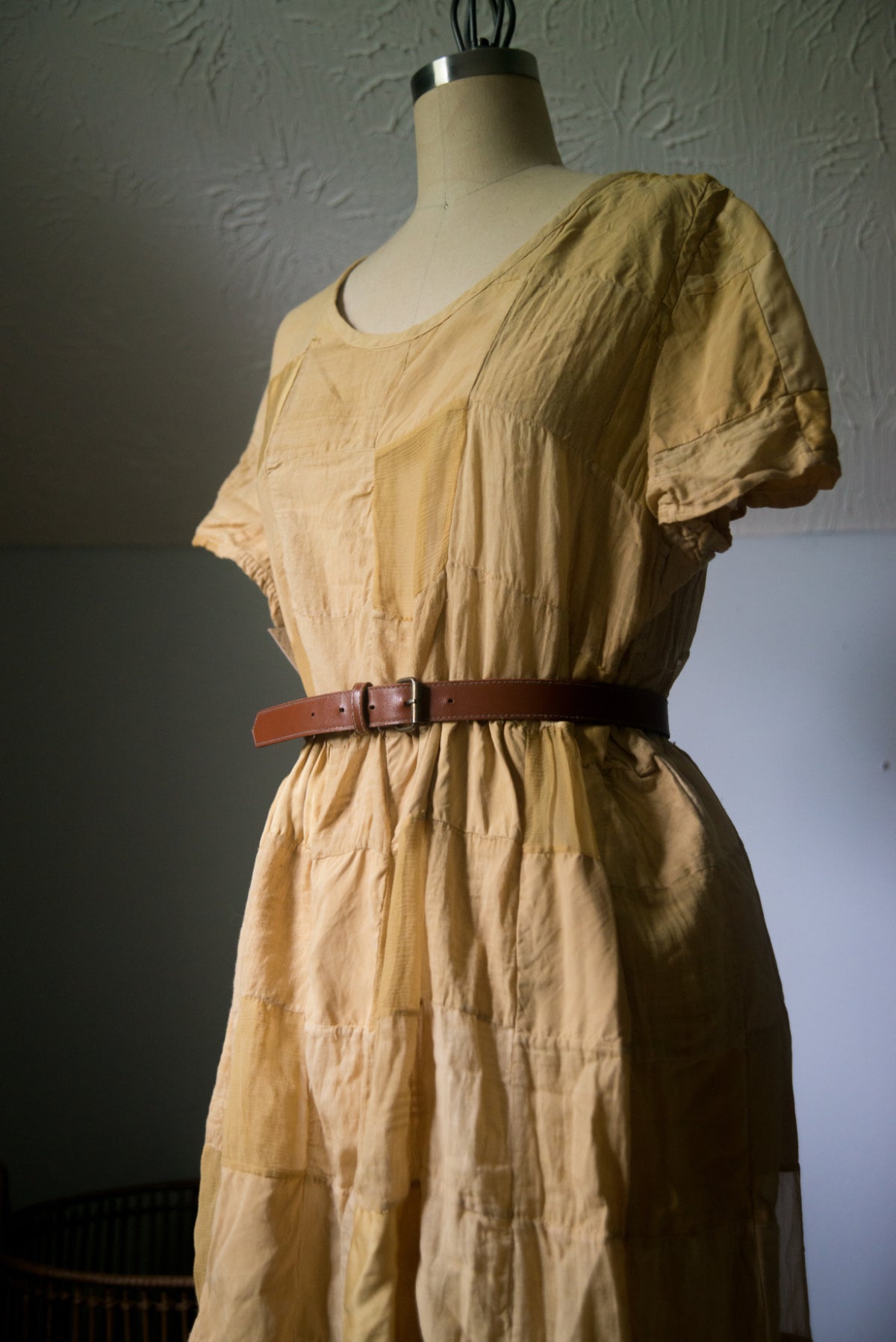 Botanically Dyed, Zero Waste Quilted Dress - MEDIUM